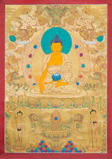 HandPainted Buddha Mara Thangka - Thangka