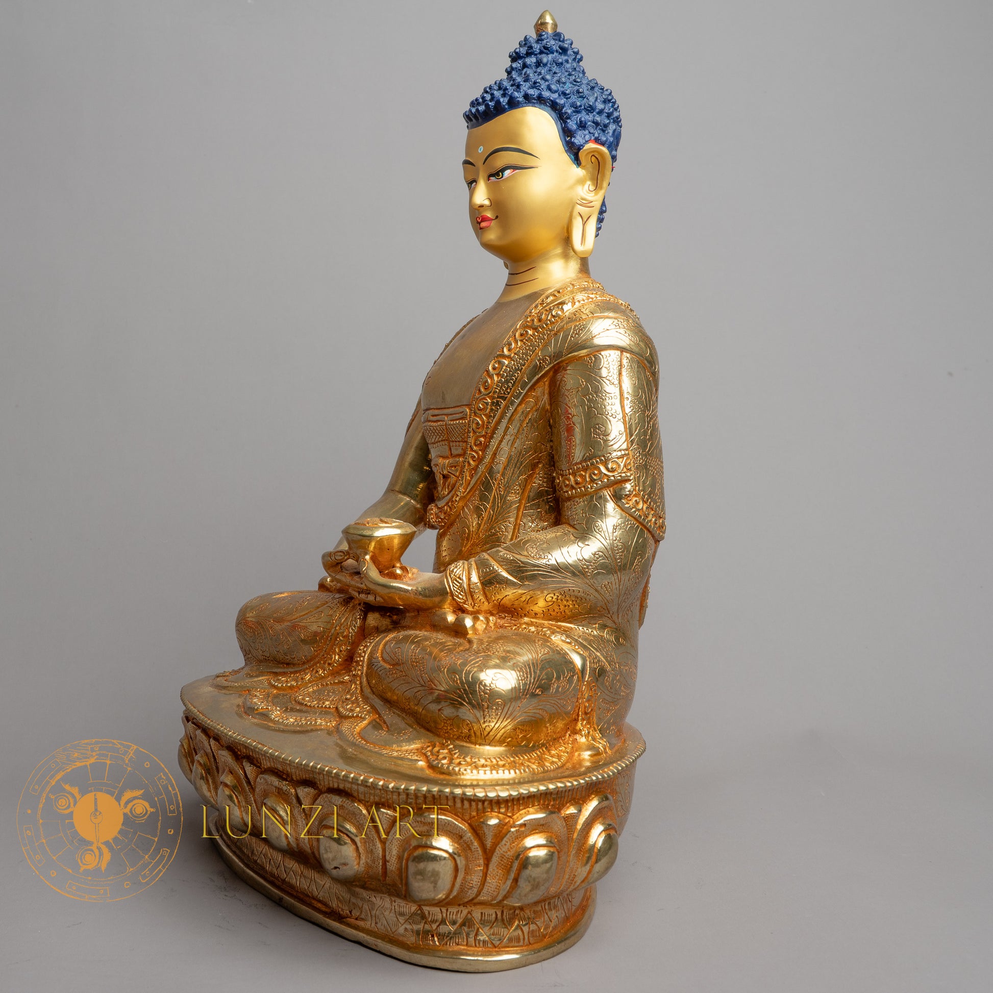 Handcrafted Amitabha Statue | Fully Gold-Plated Copper - S-B-HT-FG-C-AB-0153