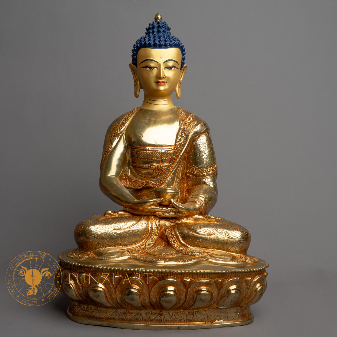 Handcrafted Amitabha Statue | Fully Gold-Plated Copper - S-B-HT-FG-C-AB-0153