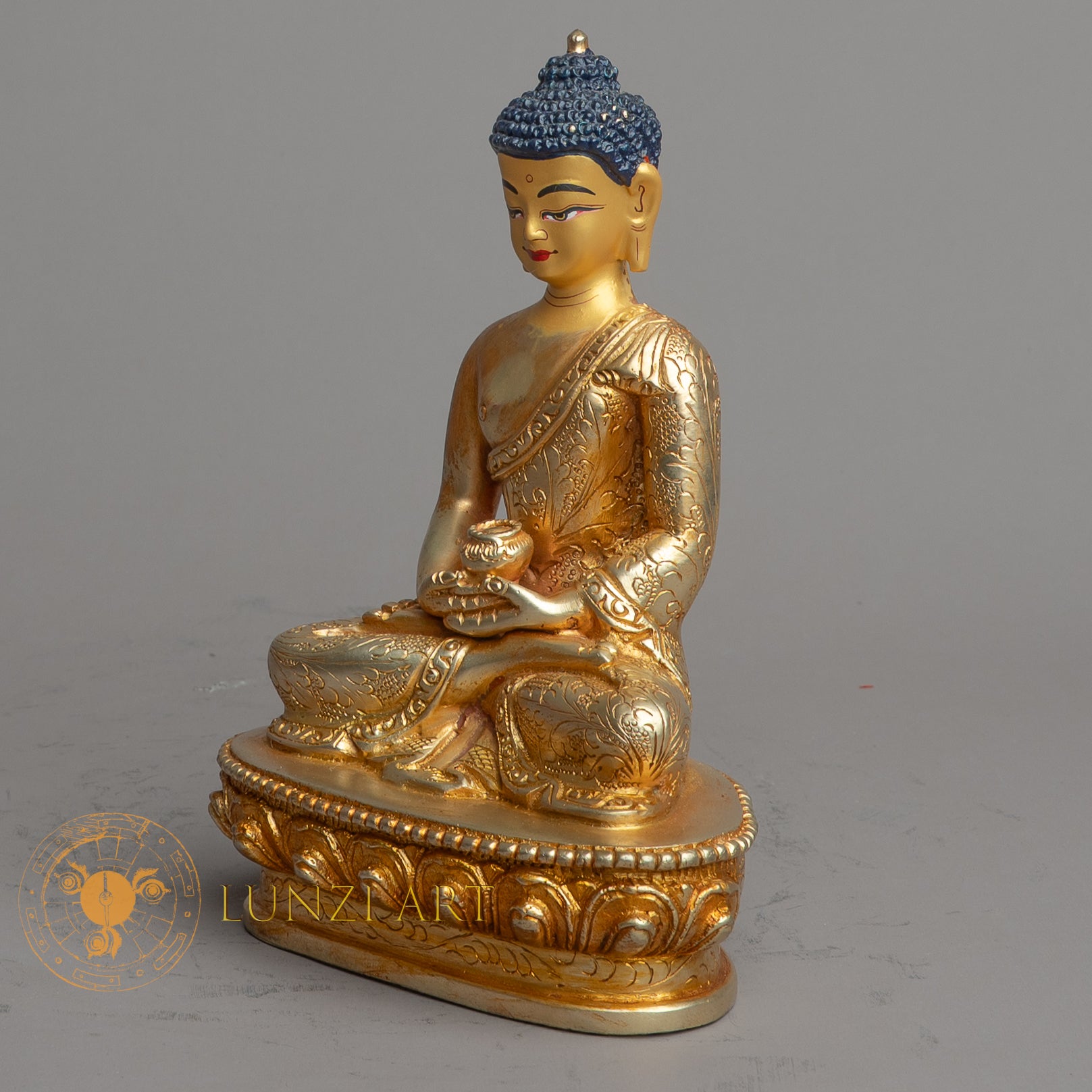 Handcrafted Amitabha buddha Statue | Fully Gold-Plated Copper - S-B-HT-FG-C-AB-00163