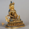 Handcrafted Amitayus  Statue | Half Gold-Plated Copper - S-B-RM-HG-C-A-00186