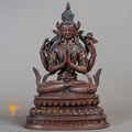 Handcrafted Chenrezig Statue | Copper Oxidized - S-B-RM-C-C-00178