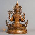 Handcrafted Chenrezig Statue | Copper Oxidized - S-P-R-C-C-00224