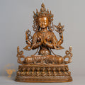 Handcrafted Chenrezig Statue | Copper Oxidized - S-P-R-C-C-00224