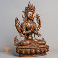 Handcrafted Chenrezig Statue | Copper Oxidized - S-P-R-C-C-00225