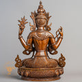 Handcrafted Chenrezig Statue | Copper Oxidized - S-P-R-C-C-00225