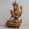 Handcrafted Chenrezig Statue | Copper Oxidized - S-P-R-C-C-00225