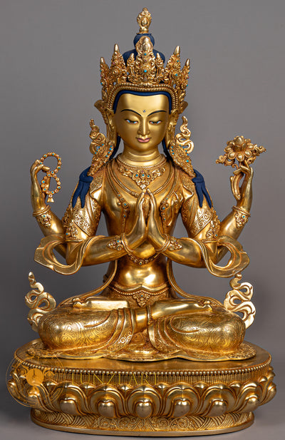 Handcrafted Chenrezig Statue | Embodying Compassion - S-P-SS-FG-CG-C-0133