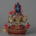 Handcrafted Chenrezig Statue | Half Gold-Plated Copper - S-P-BA-HG-CG-C-00213