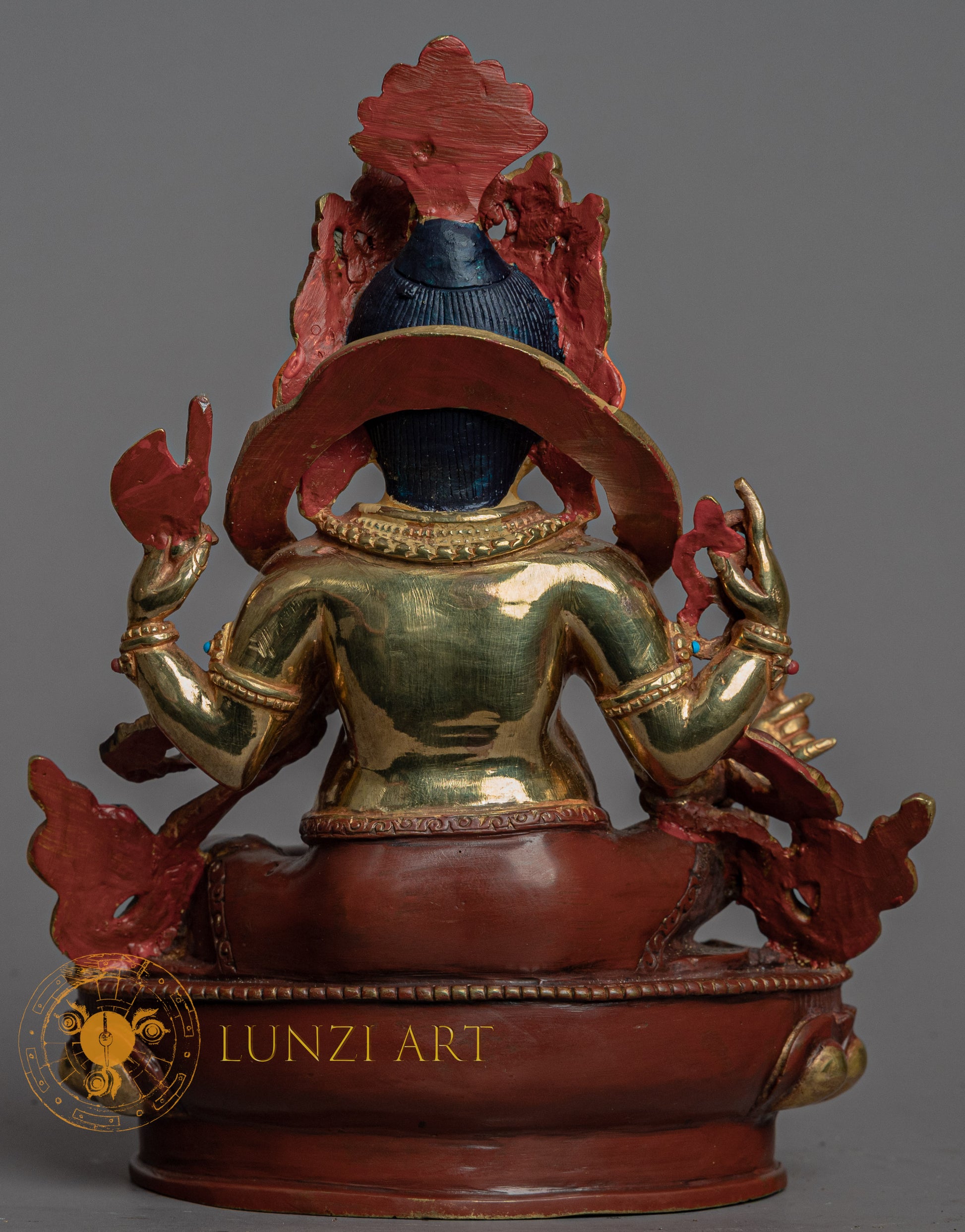 Handcrafted Ganesh Statue | Copper with Partial Gold Plating - S-B-BA-PG-CG-G-0129