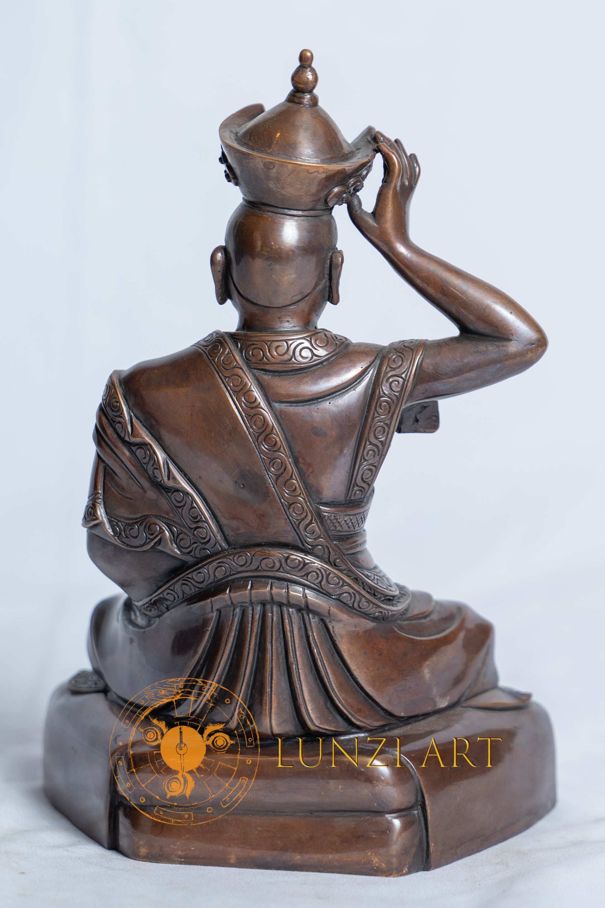 Handcrafted Karmapa Oxidized Statue | Pure Copper - S-B-RM-C-K-0042