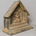 Handcrafted Manjushree Altar – Wooden Shrine with Gold-Gilded Clay Relief - w-s-sh-ma-0011