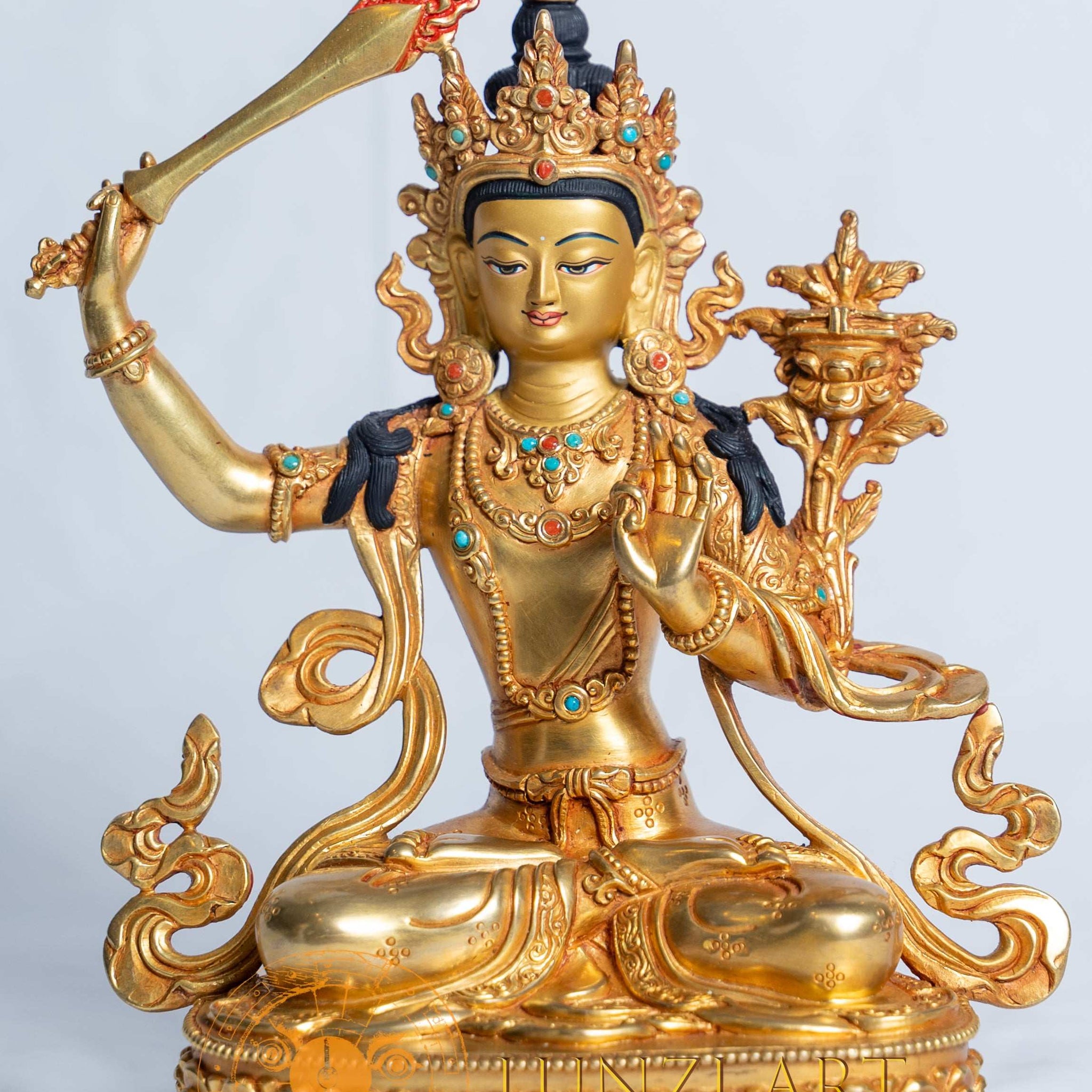 文殊菩萨像| 铜镀金– LunziArt-Nepal Buddha statues, thangkas, and 