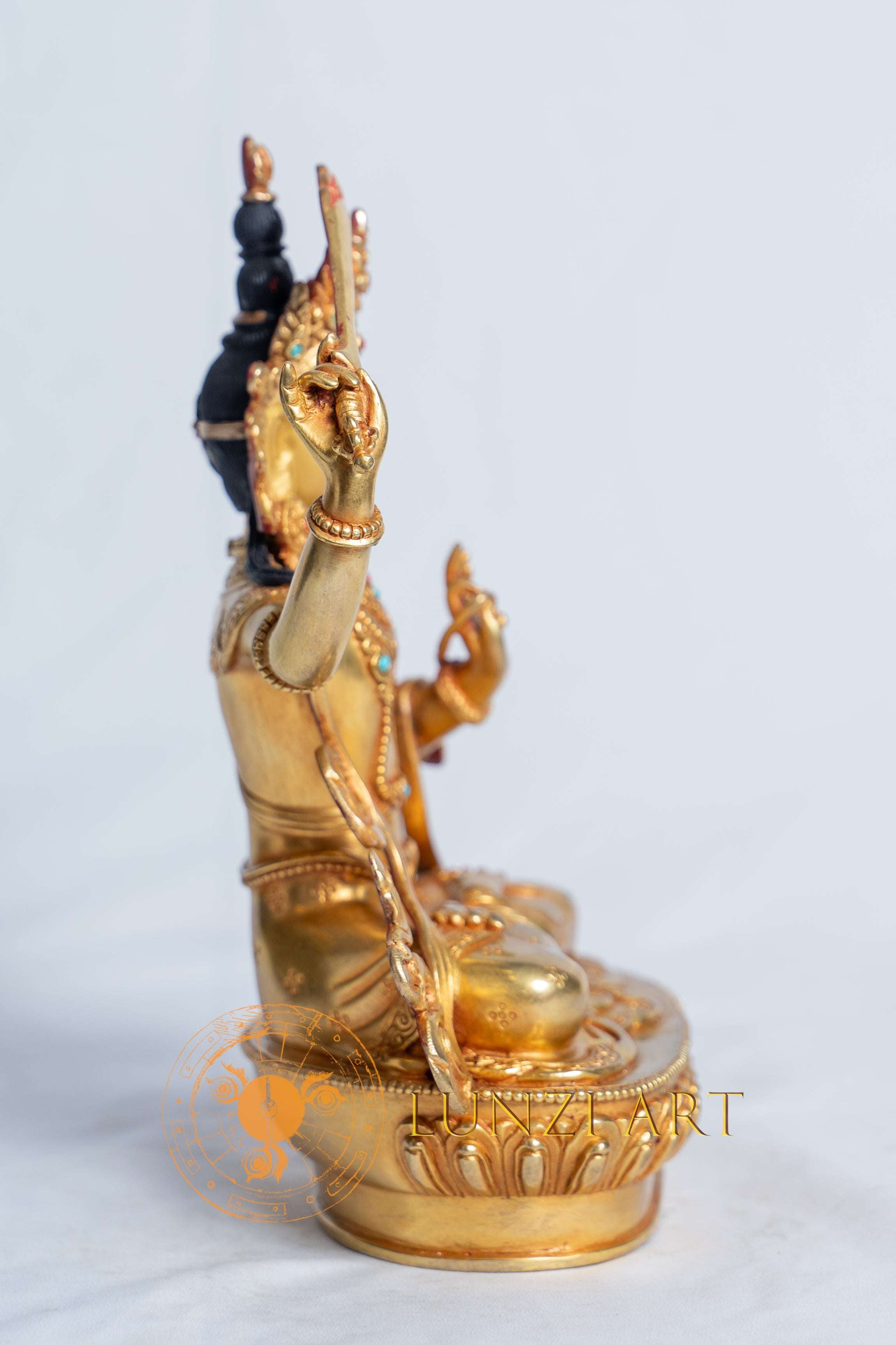 文殊菩萨像| 铜镀金– LunziArt-Nepal Buddha statues, thangkas, and