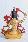 Handcrafted Manjushri Statue | Copper with full gold plated - S-B-RM-FG-CG-M-0037