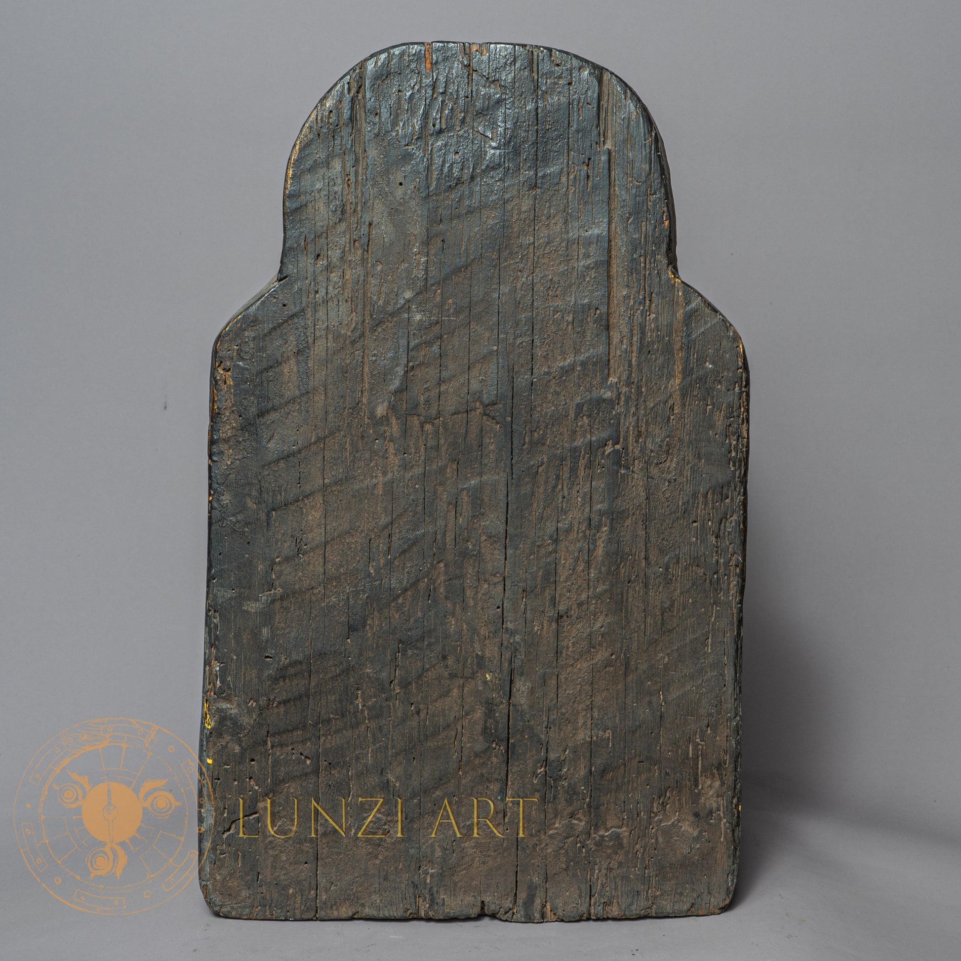 Handcrafted Shakyamuni Buddha Altar – Antique Style Wooden Shrine with Clay Relief Mandala - w-s-sh-sa-0015