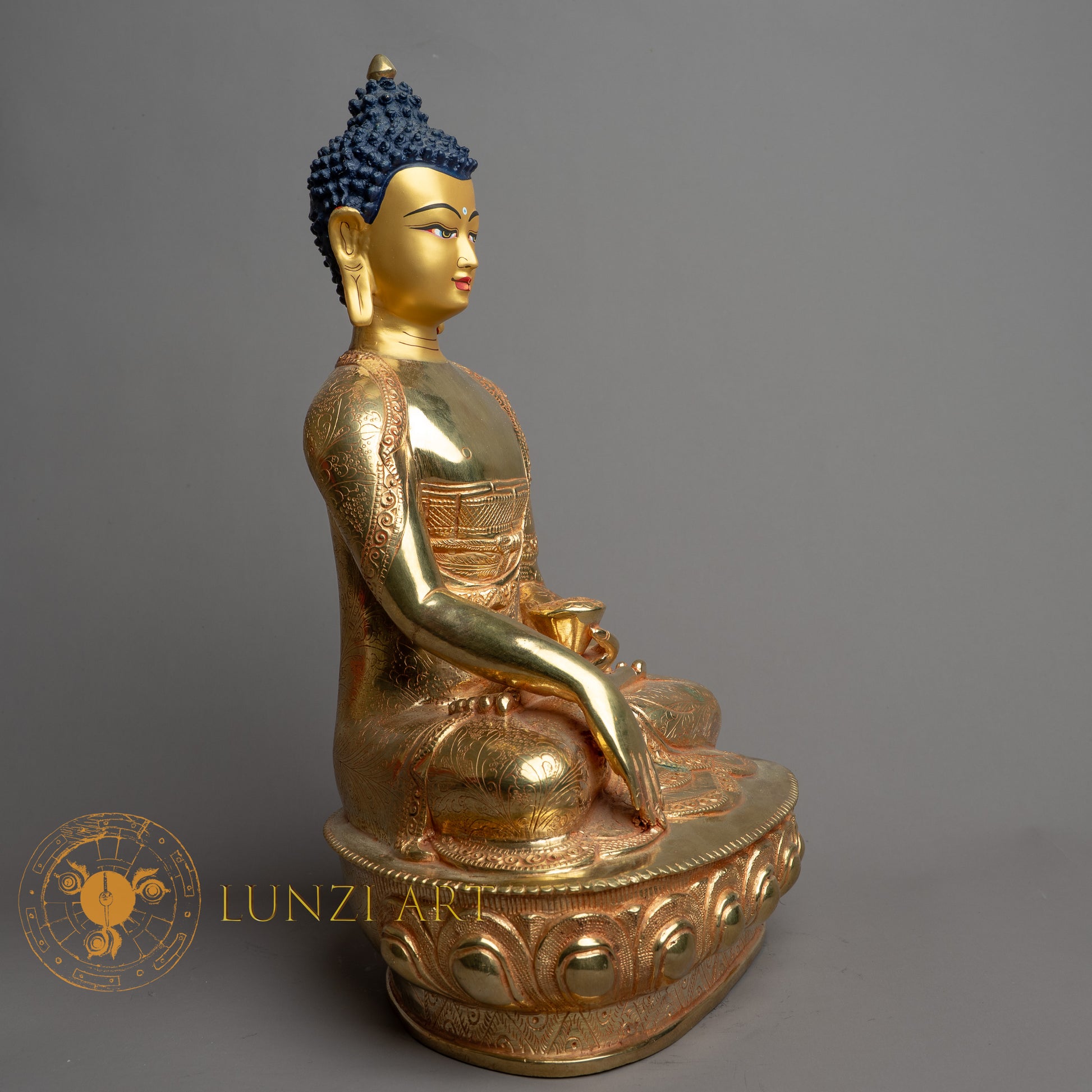 Handcrafted Shakyamuni Buddha Statue | Copper Full Gold-Plated - S-B-HT-FG-C-SB-0151
