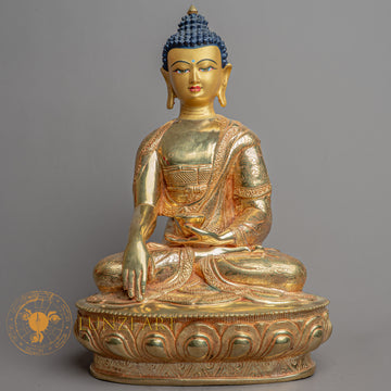 Handcrafted Shakyamuni Buddha Statue | Copper Full Gold-Plated - S-B-HT-FG-C-SB-0151