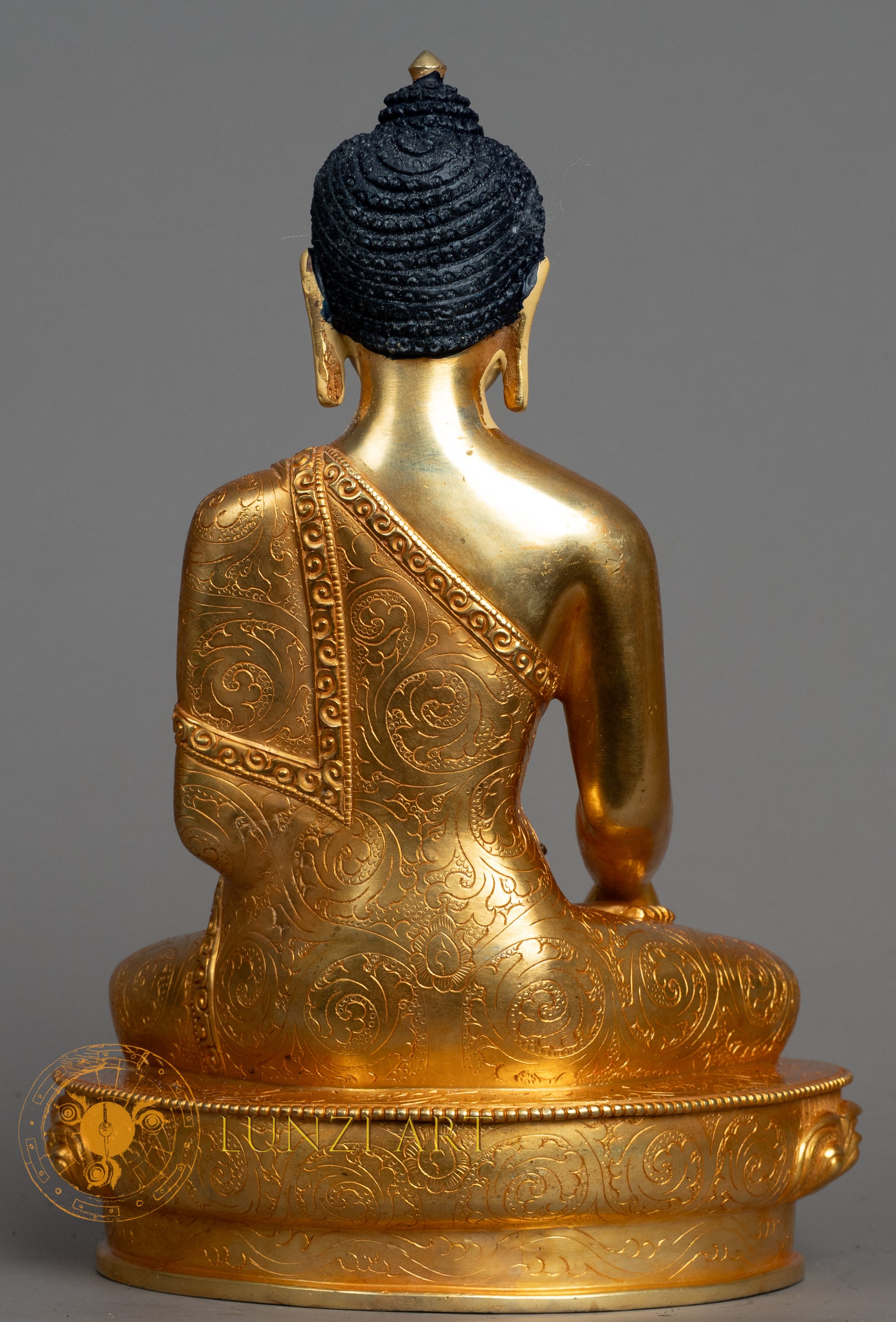 Handcrafted Shakyamuni Buddha Statue | Fully Gold-Plated Copper - S-B-BA-FG-CG-SB-0130