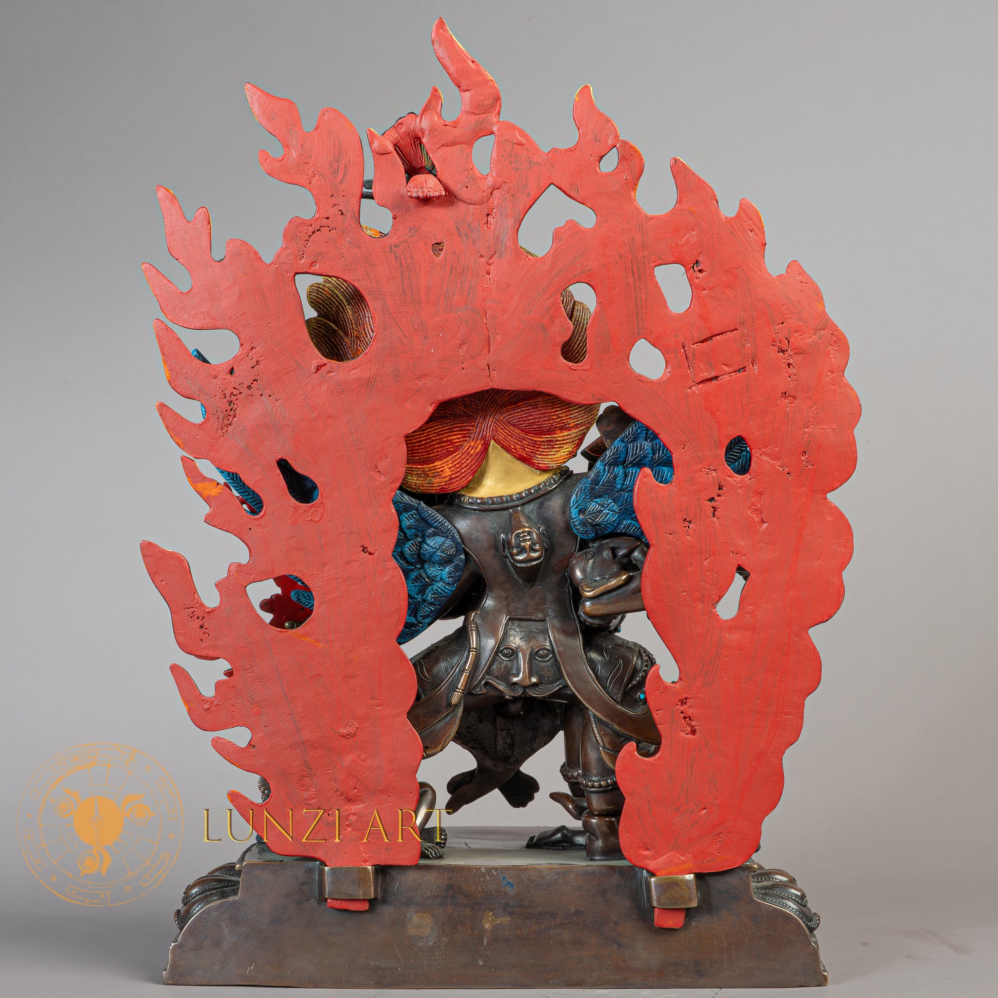 Handcrafted Vajrakilaya Statue | Copper Face Painted - S-B-RM-C-VK-00176