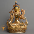 Handcrafted White Tara Statue | Fully Gold-Plated Copper - S-B-HT-FG-C-WT-0143