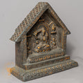 Handcrafted Wooden & Clay Manjushree House Altar – Antique Style Himalayan Shrine Niche - w-s-sh-ma-0012