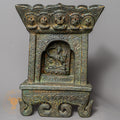 Handcrafted Wooden & Clay Manjushree Shrinework Altar – Antique Style Himalayan Devotional Niche - w-s-sh-ma-0020