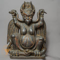 Handcrafted Wooden Garuda Statue – Antique Style Himalayan Guardian Carving - w-s-sh-gs-0014