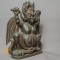 Handcrafted Wooden Garuda Statue – Antique Style Himalayan Guardian Carving - w-s-sh-gs-0014