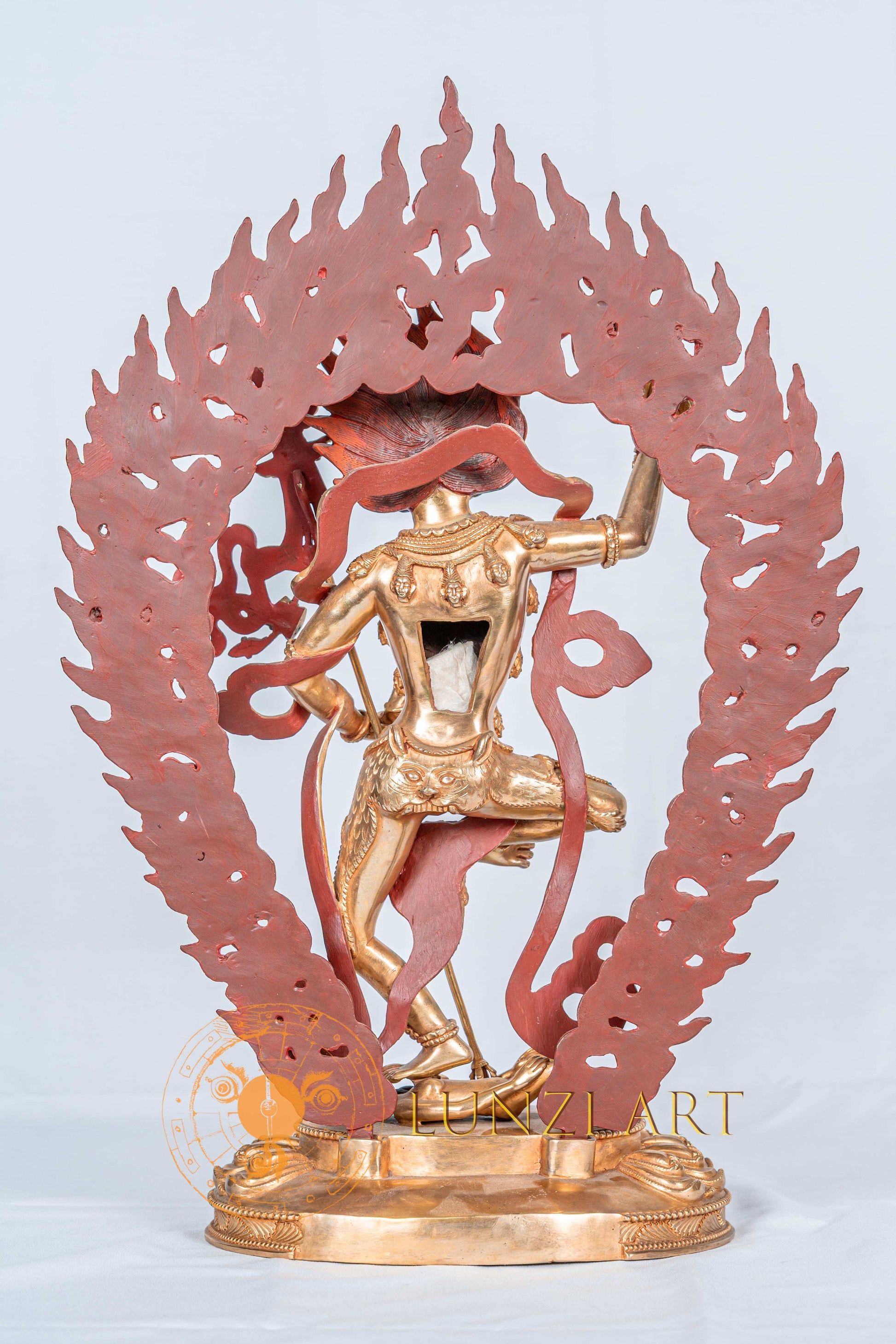 Handicrafted Simhamukha Statue  | Full Gold Plated - S-B-RM-FG-CG-SM-0066