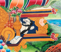 Handmade Akshobhya Buddha Thangka: The Unshakable One - T-PS-SS-RB-BBM-0008