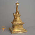 Handmade Chorten Statue | Fully Gold-Plated Copper - S-B-HT-FG-C-CT-00158