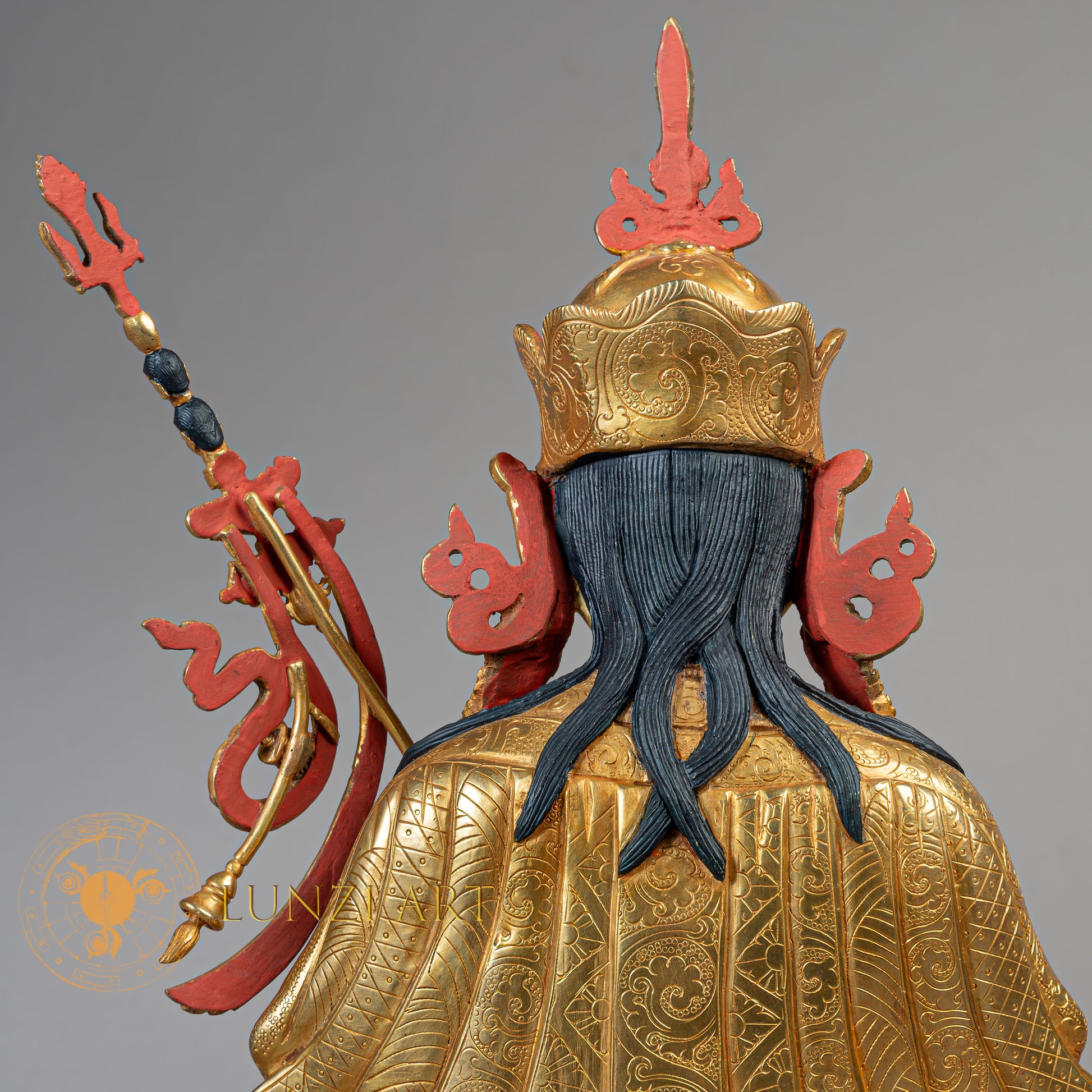 Handmade Guru Rinpoche Statue  | Copper Full-Gold Plated - S-B-RM-FG-C-GR-00177