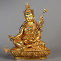 Handmade Guru Rinpoche Statue | Full Gold-Plated Copper - S-B-RM-FG-C-GR-00187