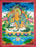 Handmade Jambala Thangka: Purifier of Sacred Vows - T-PS-SS-RB-LJ-0007