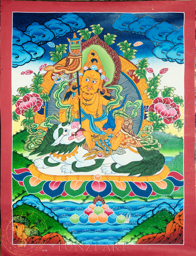 Handmade Jambala Thangka: Purifier of Sacred Vows - T-PS-SS-RB-LJ-0007