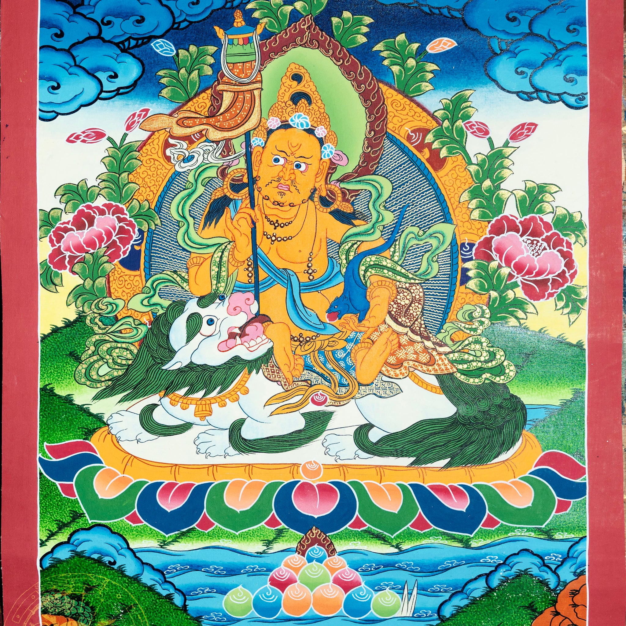 Handmade Jambala Thangka: Purifier of Sacred Vows - Thangka