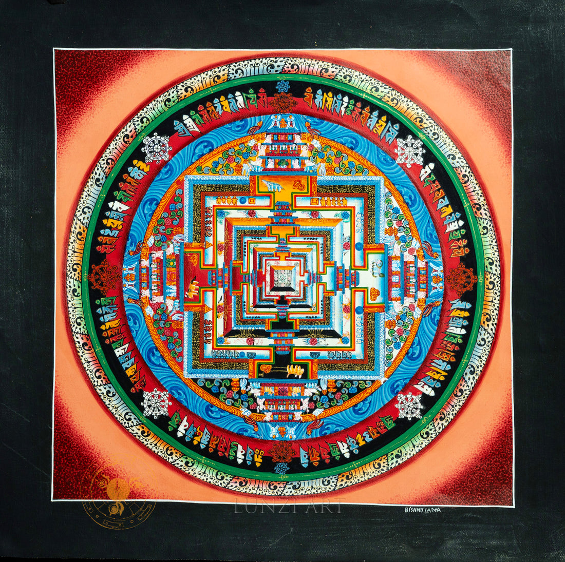 Handmade Kalachakra Mandala Tangka - Thangka