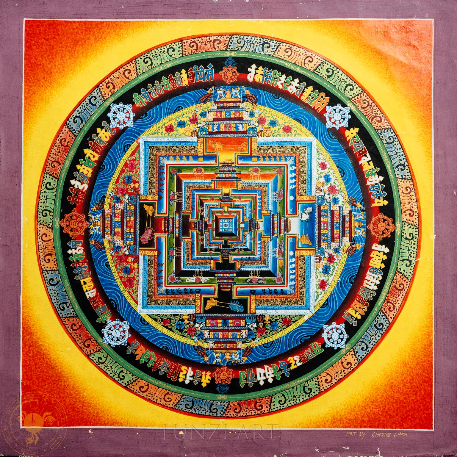 Handmade Kalachakra Mandala of Divine Universal Harmony - Thangka