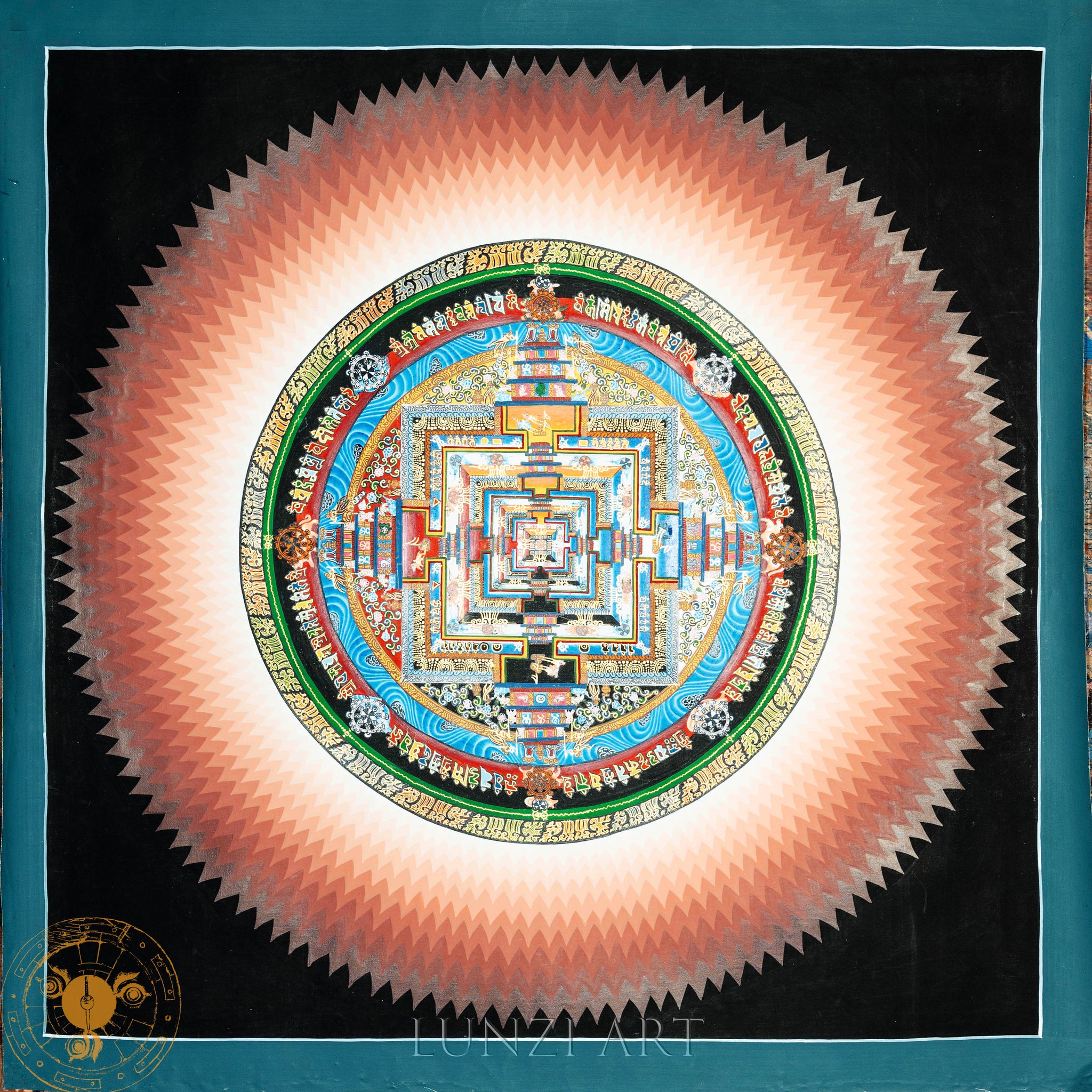 Handmade Lotus Kalachakra Mandala Thangka - Thangka