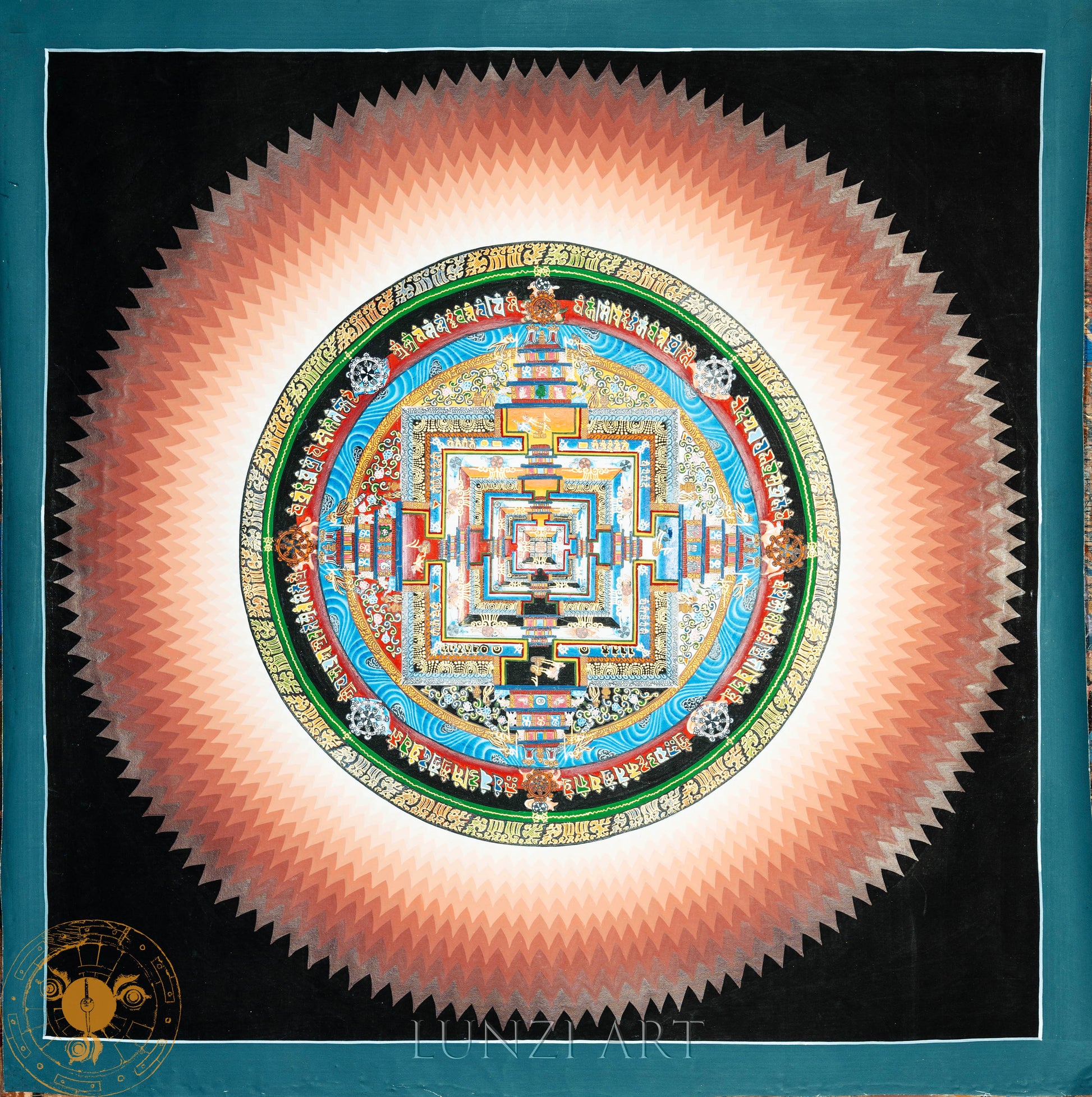 Handmade Lotus Kalachakra Mandala Thangka - Thangka