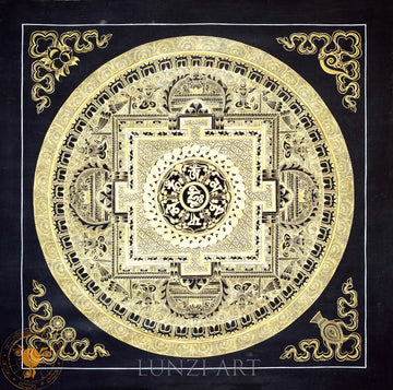 Handmade Mandala Thangka of Cosmic Enlightenment - Thangka