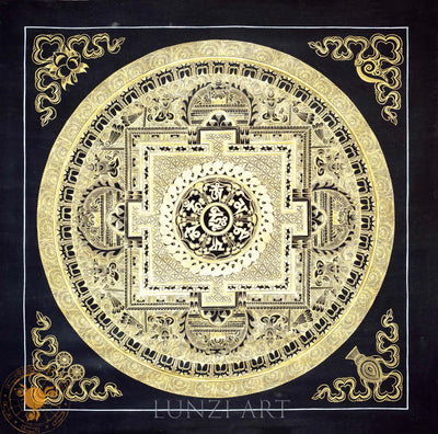 Handmade Mandala Thangka of Cosmic Enlightenment - Thangka