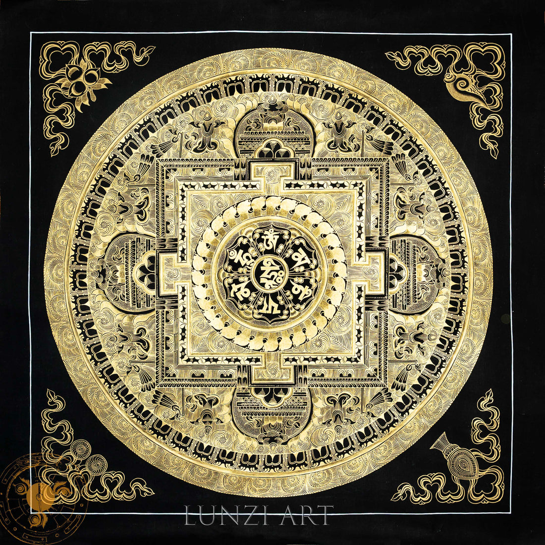 Handmade Mandala Thangka of Eternal Harmony - T-PS-SS-BB-M-0049
