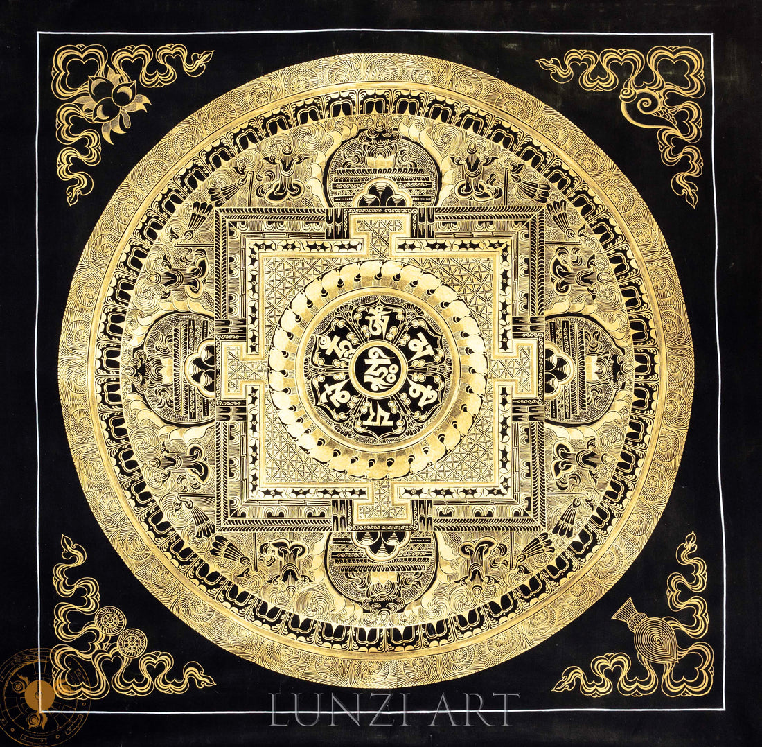 Handmade Mandala Thangka of Eternal Harmony - T-PS-SS-BB-M-0054