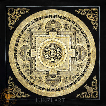 Handmade Mandala Thangka of Eternal Harmony - Thangka