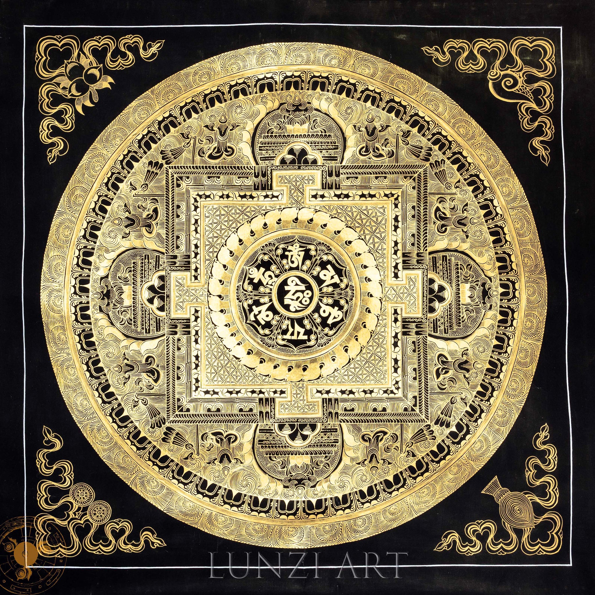 Handmade Mandala Thangka of Eternal Harmony - Thangka