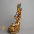Handmade Manjushri Statue | Fully Gold-Plated Copper - S-B-HT-FG-C-M-0142