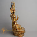 Handmade Manjushri Statue | Fully Gold-Plated Copper - S-B-HT-FG-C-M-0142