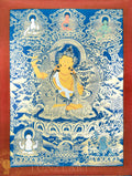 Handmade Manjushri Thangka: Blade of Transcendent Wisdom - T-PS-SS-RB-M-0009